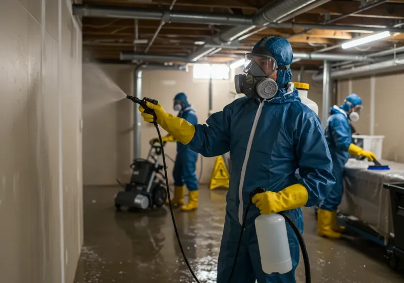 Basement Sanitization and Antimicrobial Treatment process in Clanton, AL