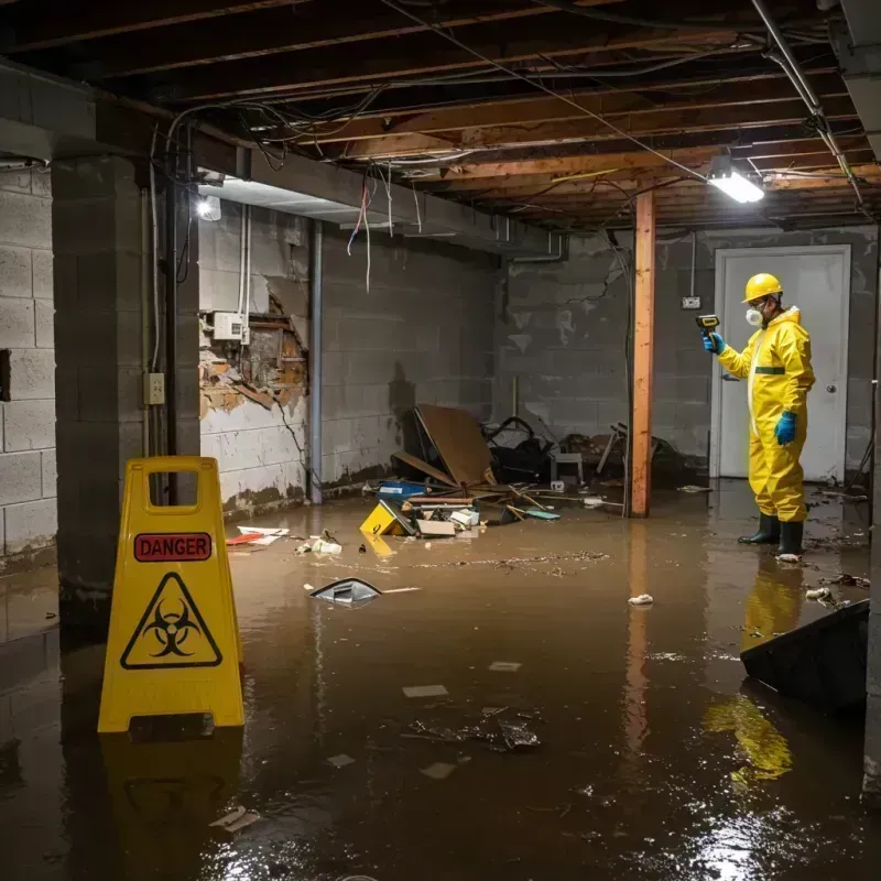 Flooded Basement Electrical Hazard in Clanton, AL Property